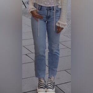 PacSun Light Blue Straight Leg Low Rise Stretch Jeans